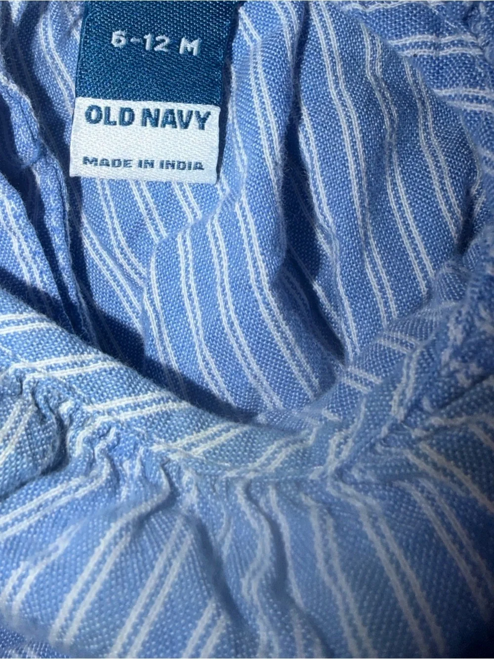 Old Navy Girls Blue Stripe Top Button Back